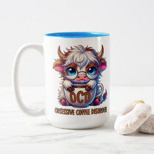 Zwanghafte Kaffeestörung Zweifarbige Tasse
