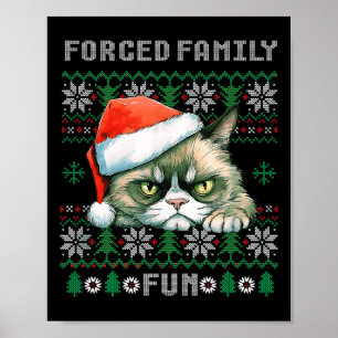 Zwangs Familien Weihnachten Spaß Funny Cat Lover M Poster
