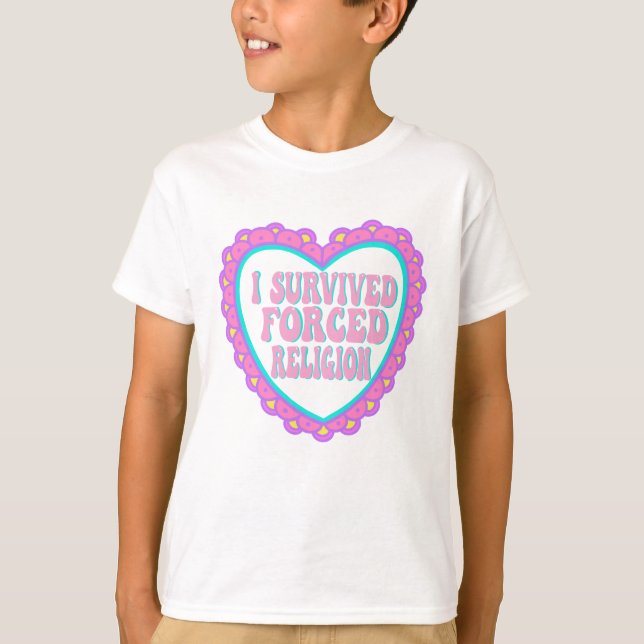 Zwangsprofil Religion rosa Herz Valentine T-Shirt (Vorderseite)