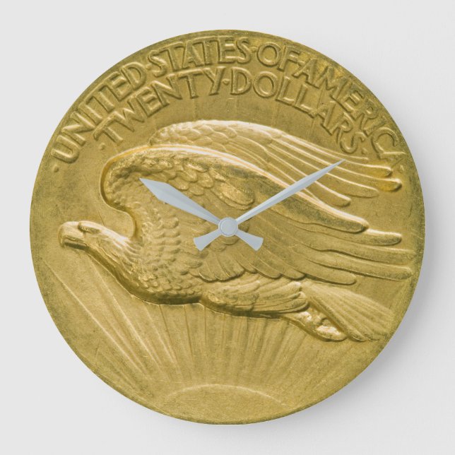 Zwanzig Dollar-Goldstück-Doppelt-Eagle-Geld 1907 Große Wanduhr (Vorderseite)