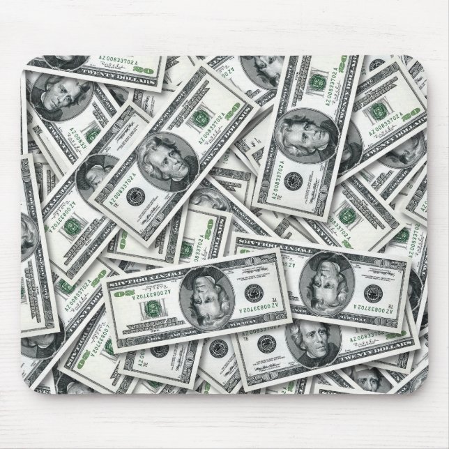 Zwanzig-Dollar-Schein-Geldmuster Mousepad (Vorne)