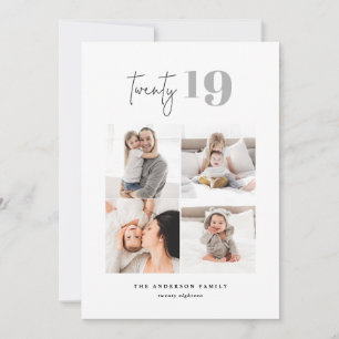 ZWANZIG fett grafische mehrfache Foto Neujahr Feiertagskarte