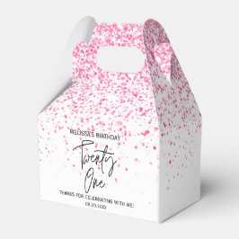 Zwanzig glänzende, heiß rosa Glitzer zum Geburtsta Geschenkschachtel