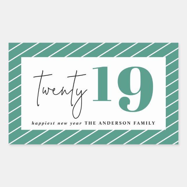 Zwanzig kühne Grafik im neuen Jahr Rechteckiger Aufkleber (Vorderseite)