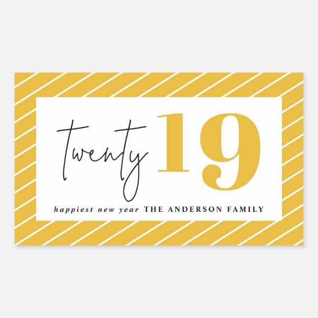 Zwanzig kühne Grafik im neuen Jahr Rechteckiger Aufkleber (Vorderseite)