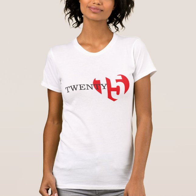 Zwanzig Lieben rotes Herz 2014 Damen T - Shirt (Vorderseite)