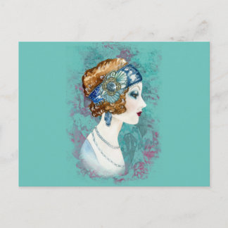 Zwanziger Dame. Postkarte