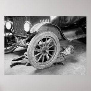 Zwanzigerjahre Frauen-Auto-Mechaniker Poster