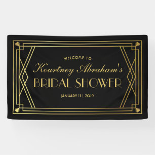 Zwanzigerjahre großes Gatsby Kunst-Deko-Brautparty Banner