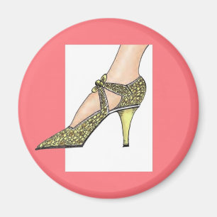 Zwanzigerjahre Hoch auf den Fersen gefolgter Schuh Magnet