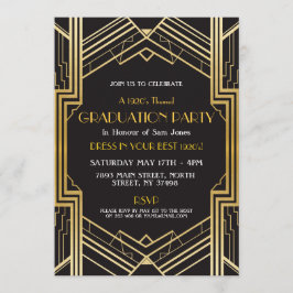Zwanzigerjahre Kunst-Deko-Abschluss laden Gatsby Einladung