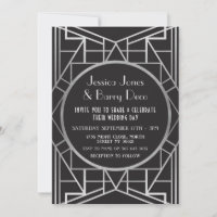 Zwanzigerjahre Kunst-Deko Gatsby silberne Hochzeit