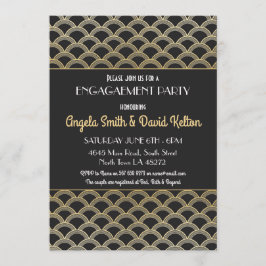 Zwanzigerjahre Kunst-Deko-Verlobungs-Einladungen Einladung