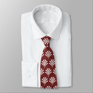 Zwanzigerjahre Kunst-Deko-Vintage beige u. weiße Krawatte