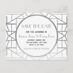 Zwanzigerjahre Kunst-Deko Wedding Gatsby Save the Save The Date