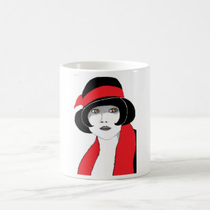 Zwanzigerjahre Rot-Bänder Tasse