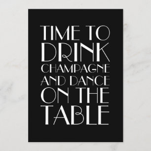 Zwanzigerjahre schwarz u. weiße einladung