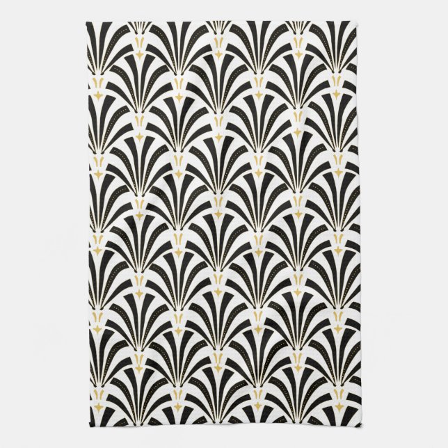 Zwanzigerjahre Vintage Kunst-Deko-Fans Küchentuch (Vertikal)