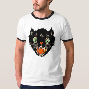 Zwanzigerjahre - Vintage schwarze Katze Halloweens T-Shirt