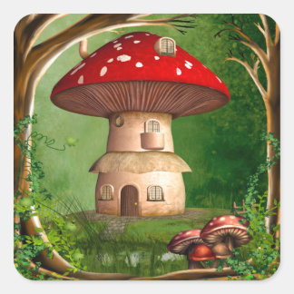 Zwarf Land Sqaure Sticker