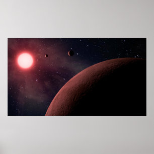 Zwarf Star Alien Planets Space Art Poster