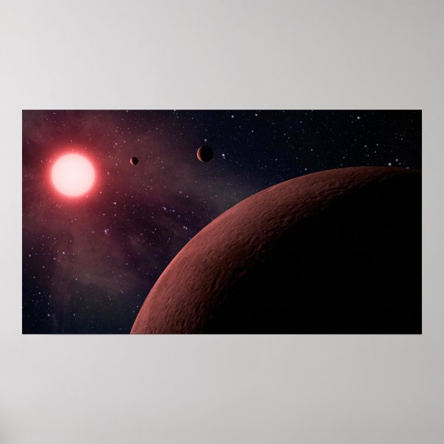 Zwarf Star Alien Planets Space Art Poster (Vorne)