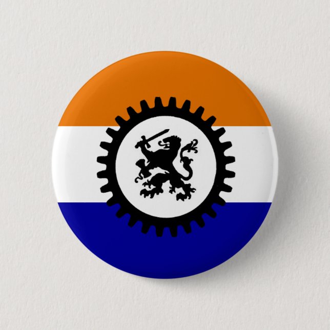 Zwart Front Oranje Wit Blauw Button (Vorderseite)