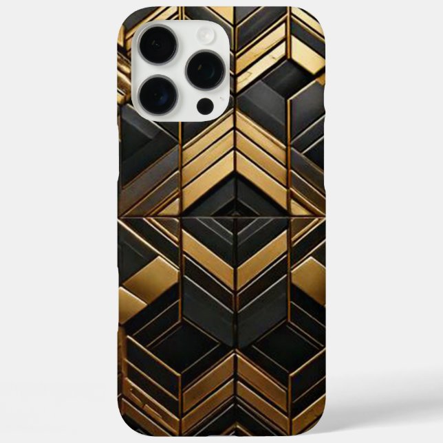 Zwart goud bling retro Case-Mate iPhone hülle (Rückseite)