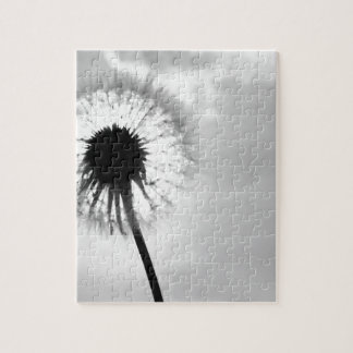 Zwart wit Paardebloem Black and White Dandelion Puzzle