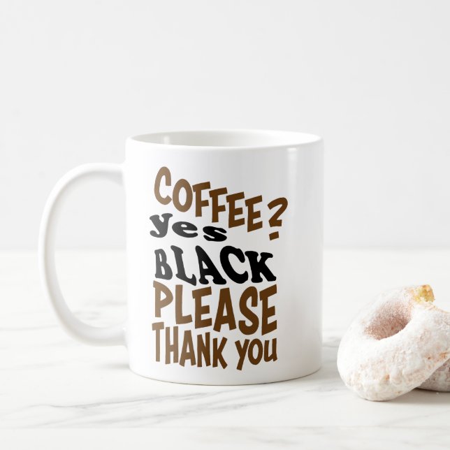 zwarte koffie kaffeetasse (Mit Donut)