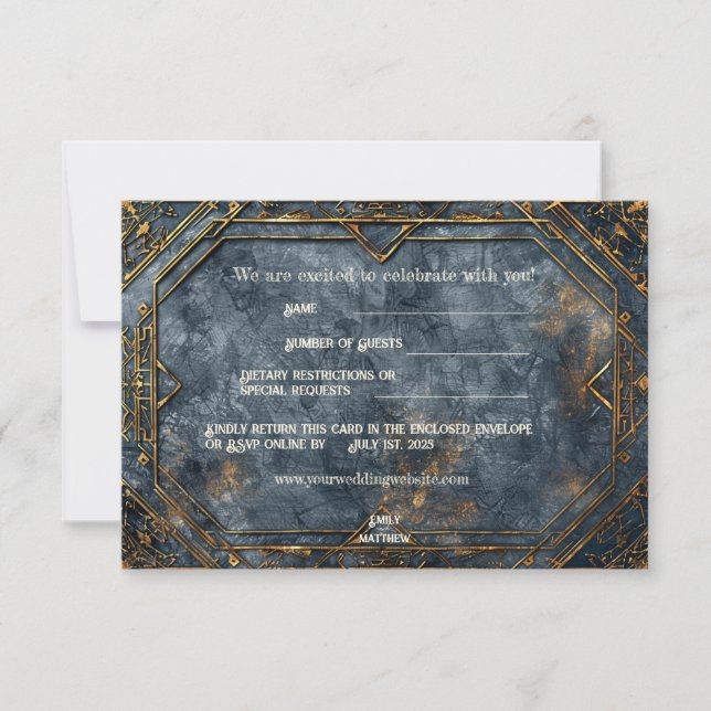 Zwarven Splendor Fantasy Wedding Dankeskarte (Vorderseite)