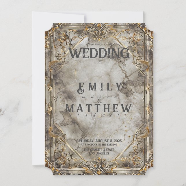 Zwarven Splendor Fantasy Wedding Einladung (Vorderseite)