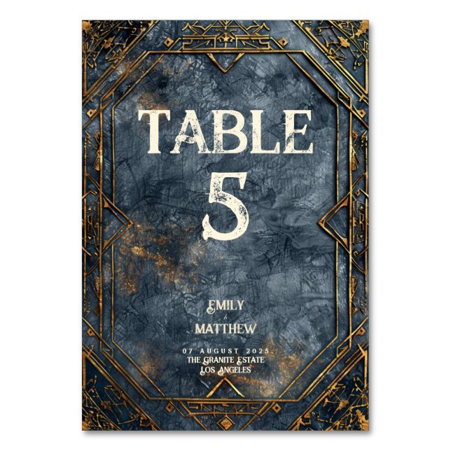 Zwarven Splendor Fantasy Wedding Tischnummer (Vorderseite)