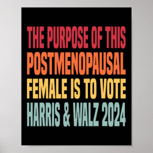 Zweck dieser Post Menopausal Weibliche Harri Poster