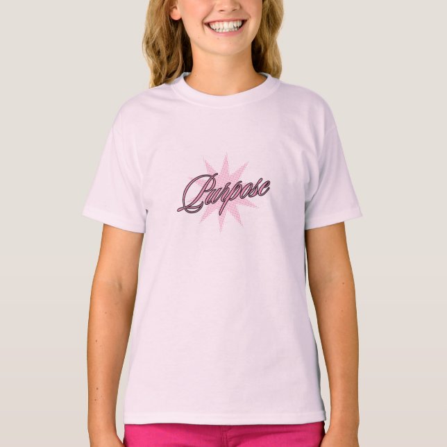 Zweck Minimal Script Ästhetik Motivierend  T-Shirt (Vorderseite)