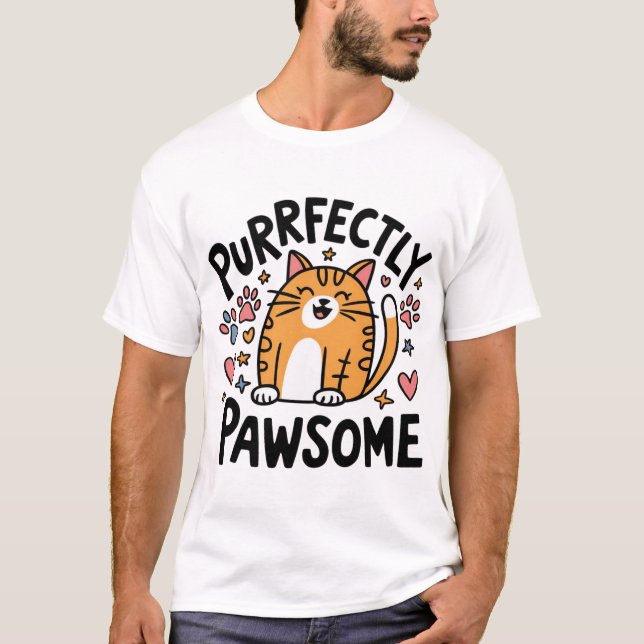 Zweckmäßig pawsome Cat Lover T-Shirt (Vorderseite)