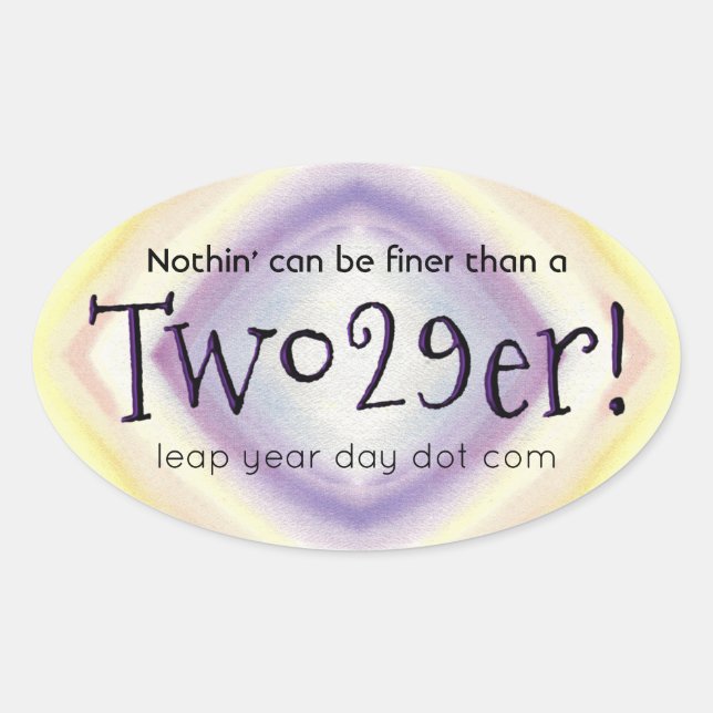 Zwei 29'er! ovaler aufkleber (Vorderseite)