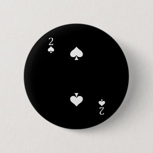 Zwei (2) der Spielkarte für den Poker Spades Button