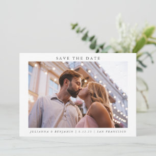 Zwei 2 Foto Minimalistisch Moderne Hochzeit Save The Date