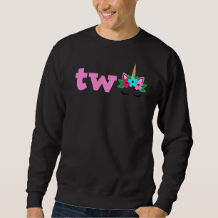 Zwei 2 Jahre alt Einhorn Geburtstag Sweatshirt