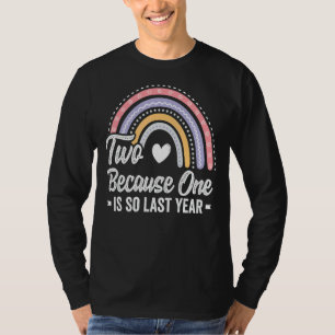 Zwei 2 Jahre alt Zweite Geburtstagsmädchen Niedlic T-Shirt