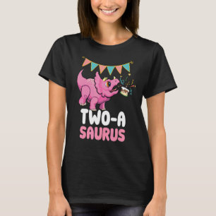 Zwei A Saurus Dinosaurier Niedlich Kiddo Tricerato T-Shirt