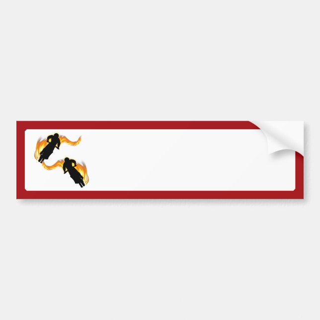 Zwei abseits der Straße fahrende Bikes mit Flammen Autoaufkleber (Vorne)