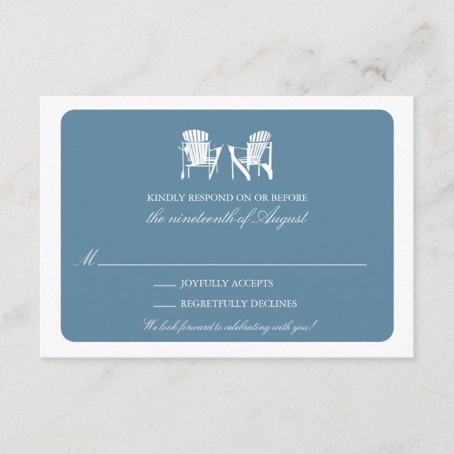 Zwei Adirondack-Stühle UAWG RSVP Karte (Vorderseite)