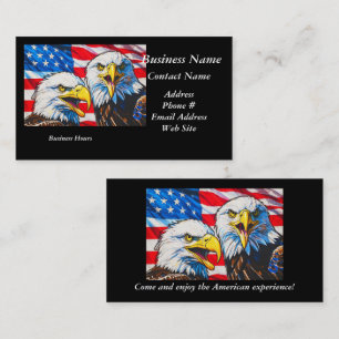 Zwei Adler sprechen - US-Flagge und Bald-Adler Visitenkarte