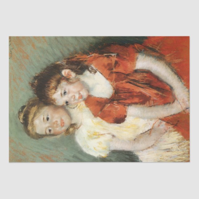 Zwei Adorable Young Girls (von Mary Cassatt) Seidenpapier (Vorderseite)