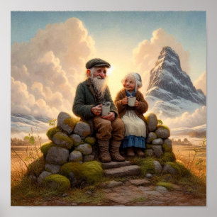 Zwei Adult Munchkins genießen Kaffee Poster