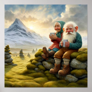 Zwei Adult Munchkins genießen Kaffee Poster
