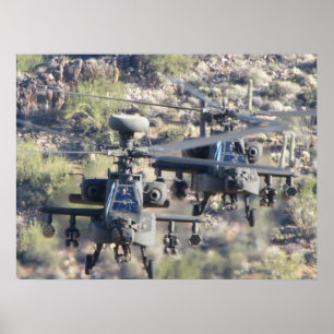 Zwei AH-64-Apache-Hubschrauber Poster
