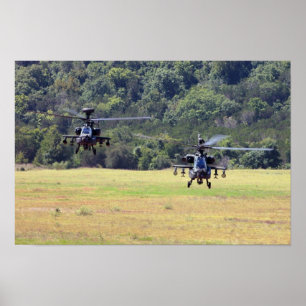 Zwei AH-64D Apache Hubschrauber Poster